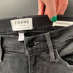 Frame Brand Le Skinny De Jeanne Grey Jeans